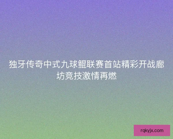 独牙传奇中式九球鲲联赛首站精彩开战廊坊竞技激情再燃